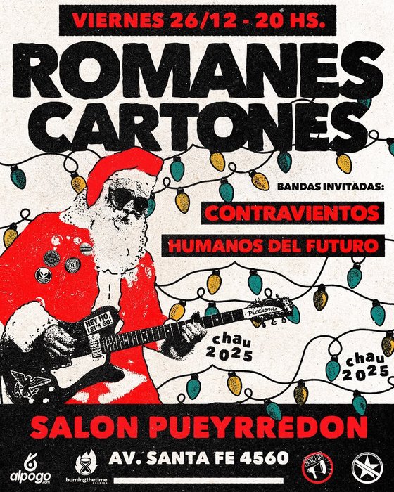 Romanes, Cartones, Contravientos y Humanos del futuro despiden el año en Salón Pueyrredon