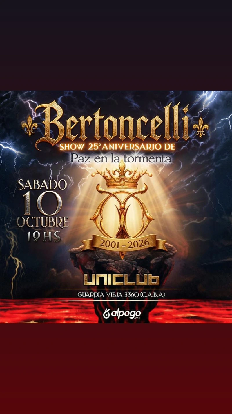BertonceIIi SHOW 25° ANIVERSARIO DE Paz en la tormenta