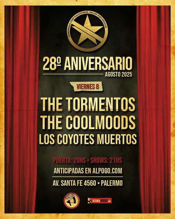 The Tormentos, The Coolmoods y Los Coyotes Muertos