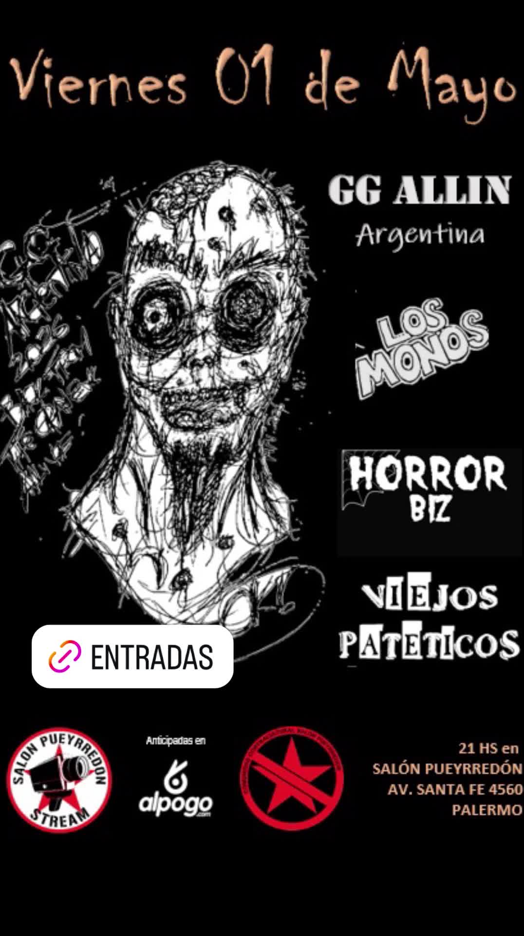 GG ALLIN, LOS MONOS, Horror Biz, Viejos Pateticos