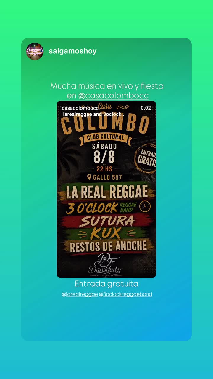 La Real Reggae + 3 O'Clock + Sutura + Kux + Restos de Anoche